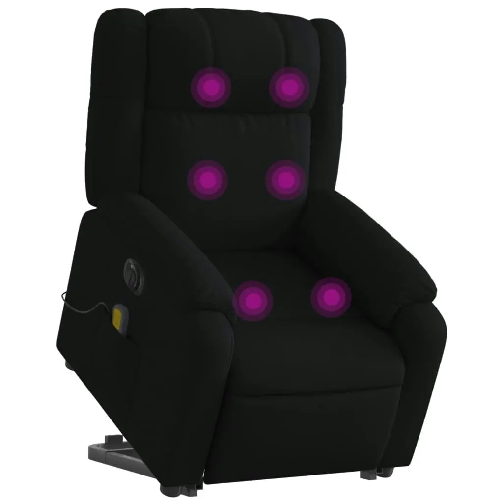 Electric Stand up Massage Recliner Chair Black Fabric 3205763