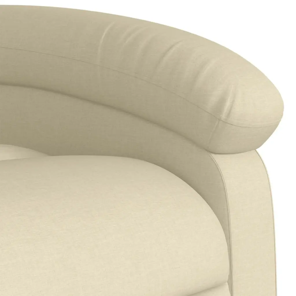 Electric Stand up Massage Recliner Chair Cream Fabric 3205411