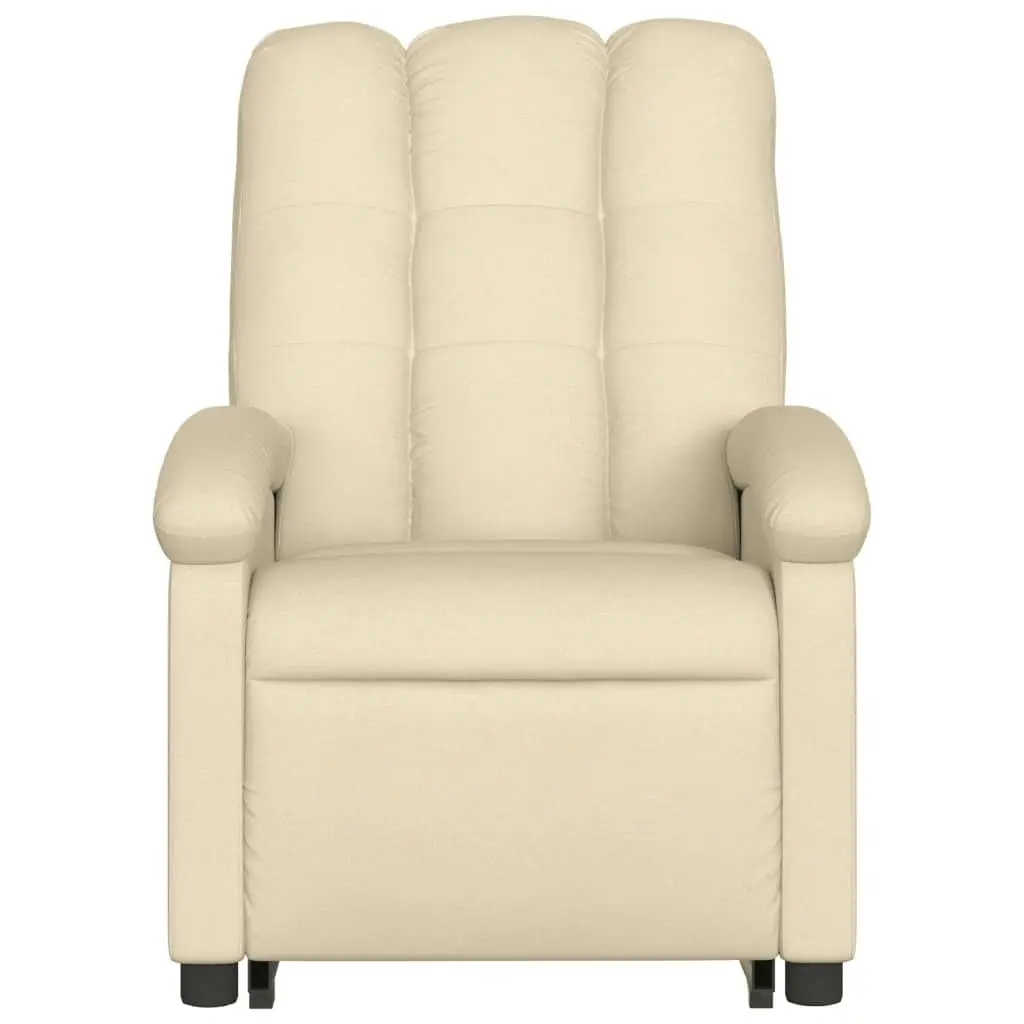 Electric Stand up Massage Recliner Chair Cream Fabric 3205411