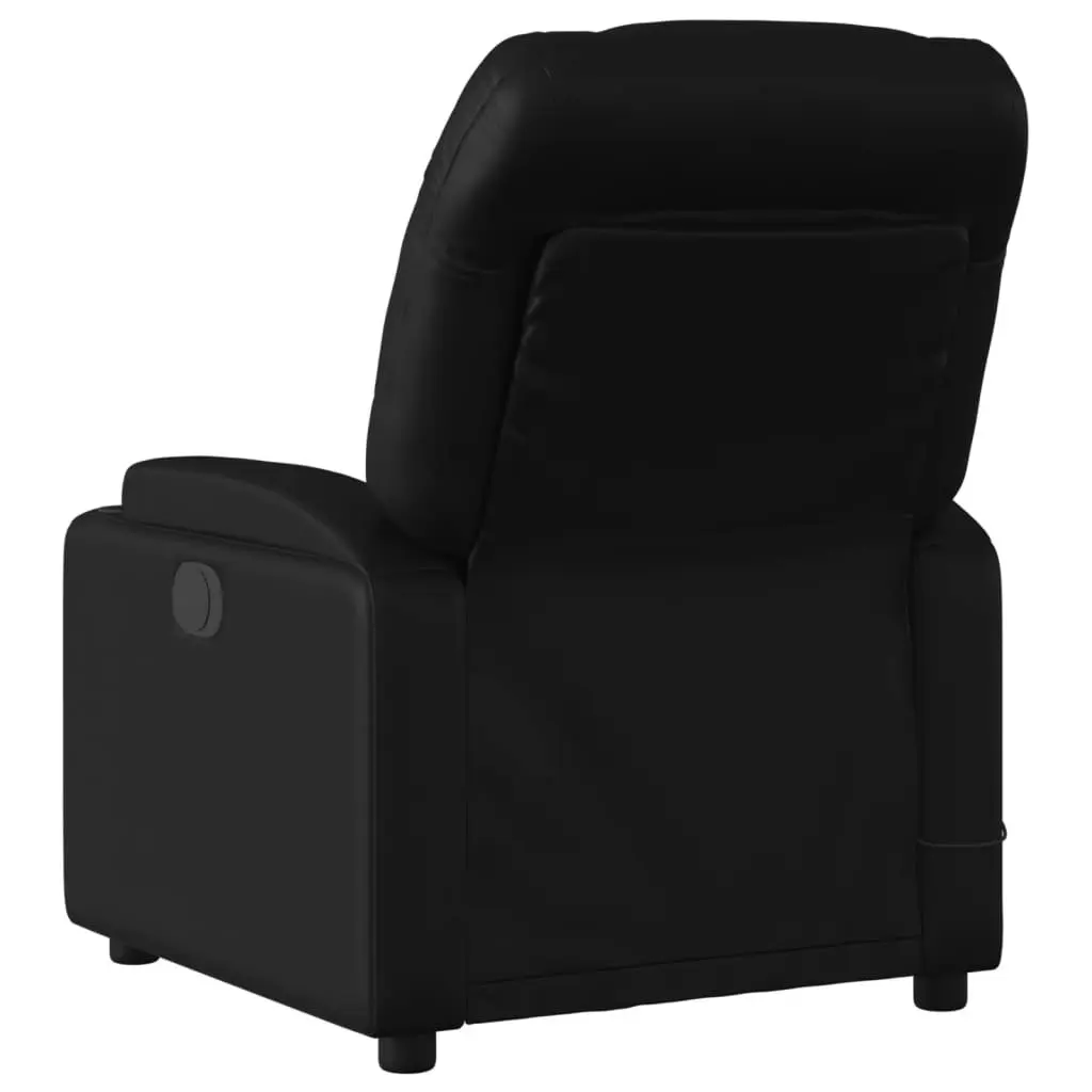 Electric Massage Recliner Chair Black Faux Leather 3205649