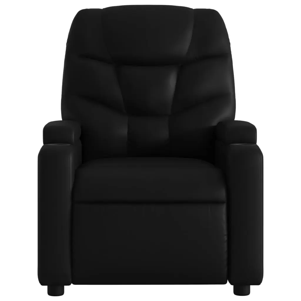 Electric Massage Recliner Chair Black Faux Leather 3205649