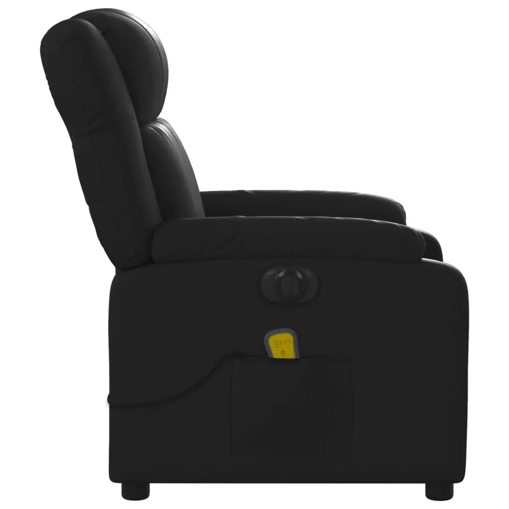 Electric Massage Recliner Chair Black Faux Leather 3205747