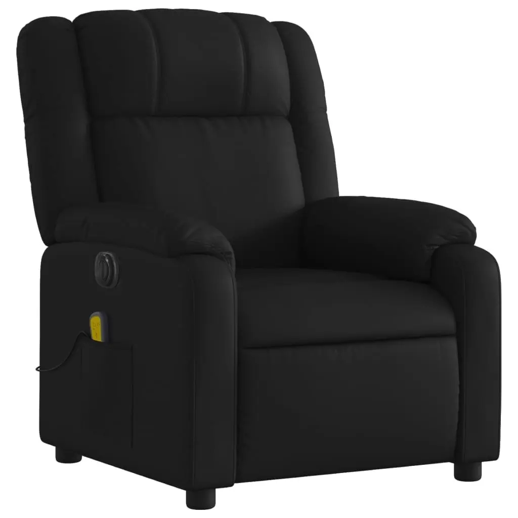 Electric Massage Recliner Chair Black Faux Leather 3205747