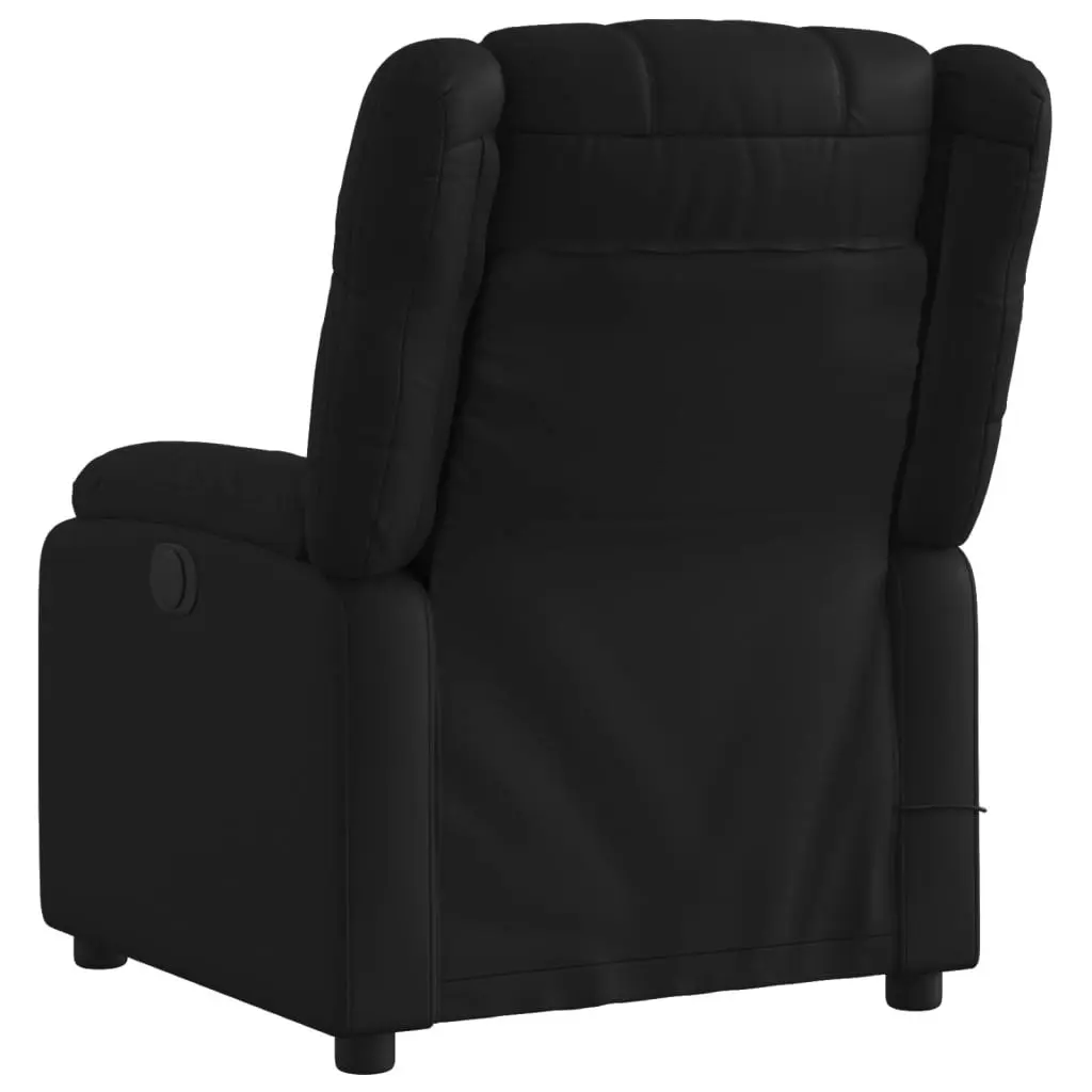 Electric Massage Recliner Chair Black Faux Leather 3205747