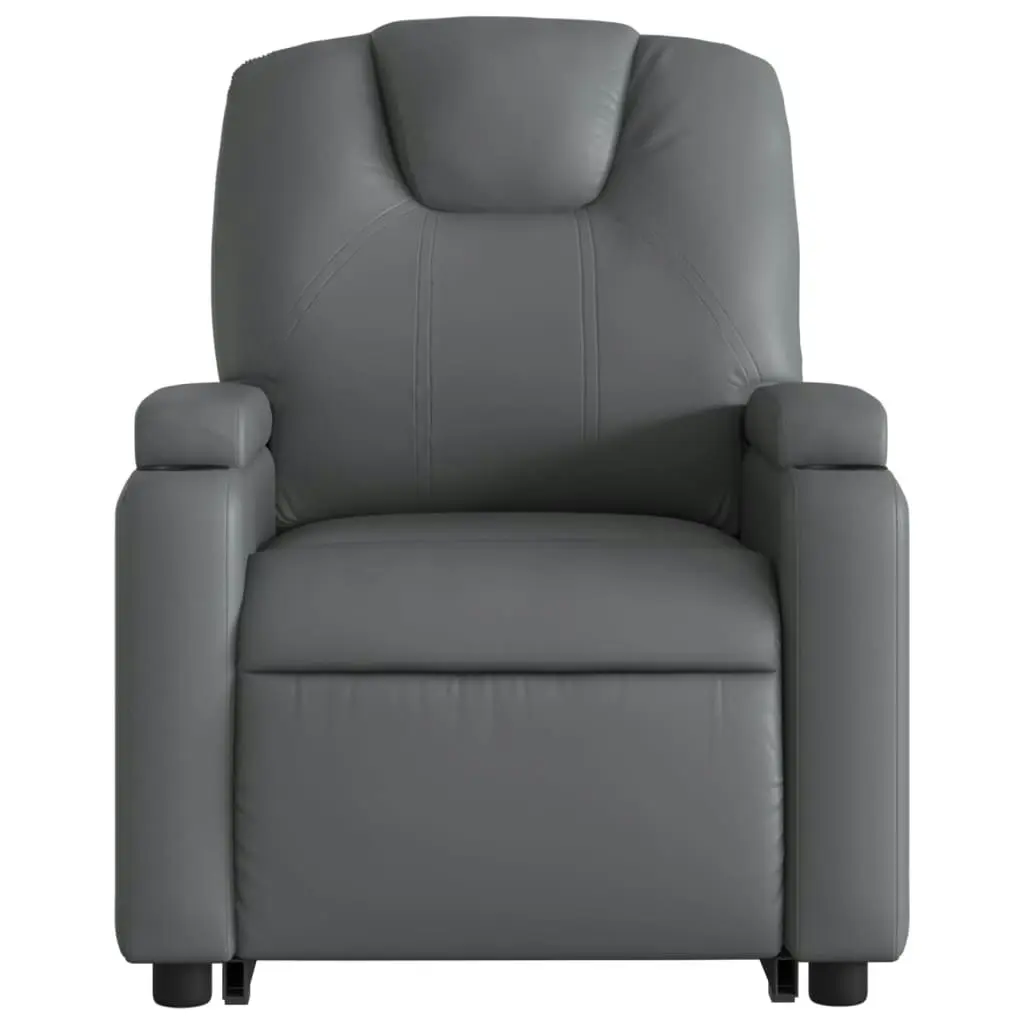 Electric Stand up Massage Recliner Chair Grey Faux Leather 3205563