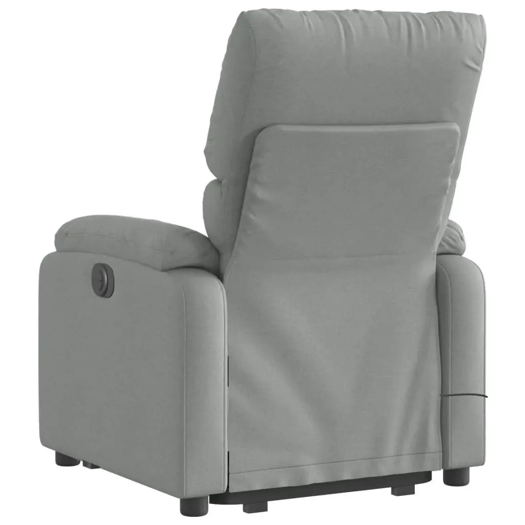 Electric Stand up Massage Recliner Chair Light Grey Fabric 3205708