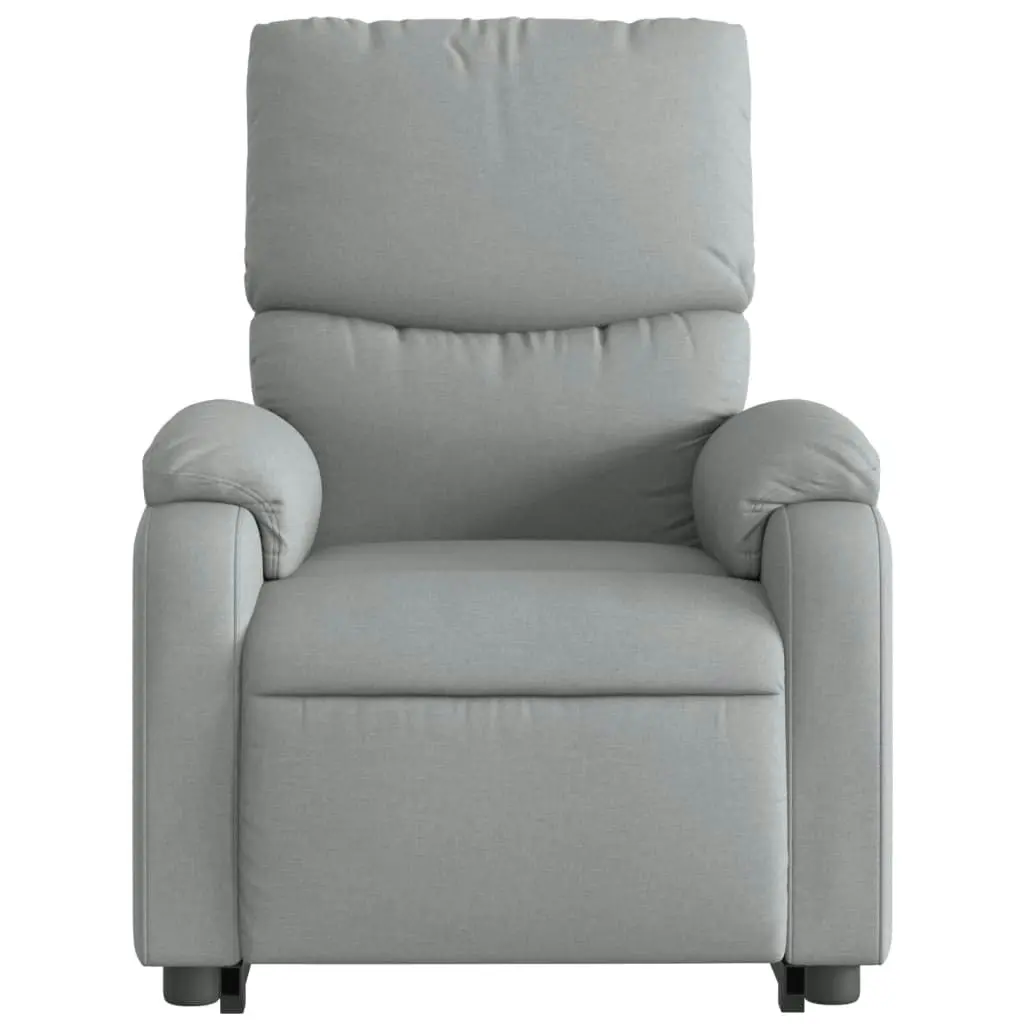 Electric Stand up Massage Recliner Chair Light Grey Fabric 3205708