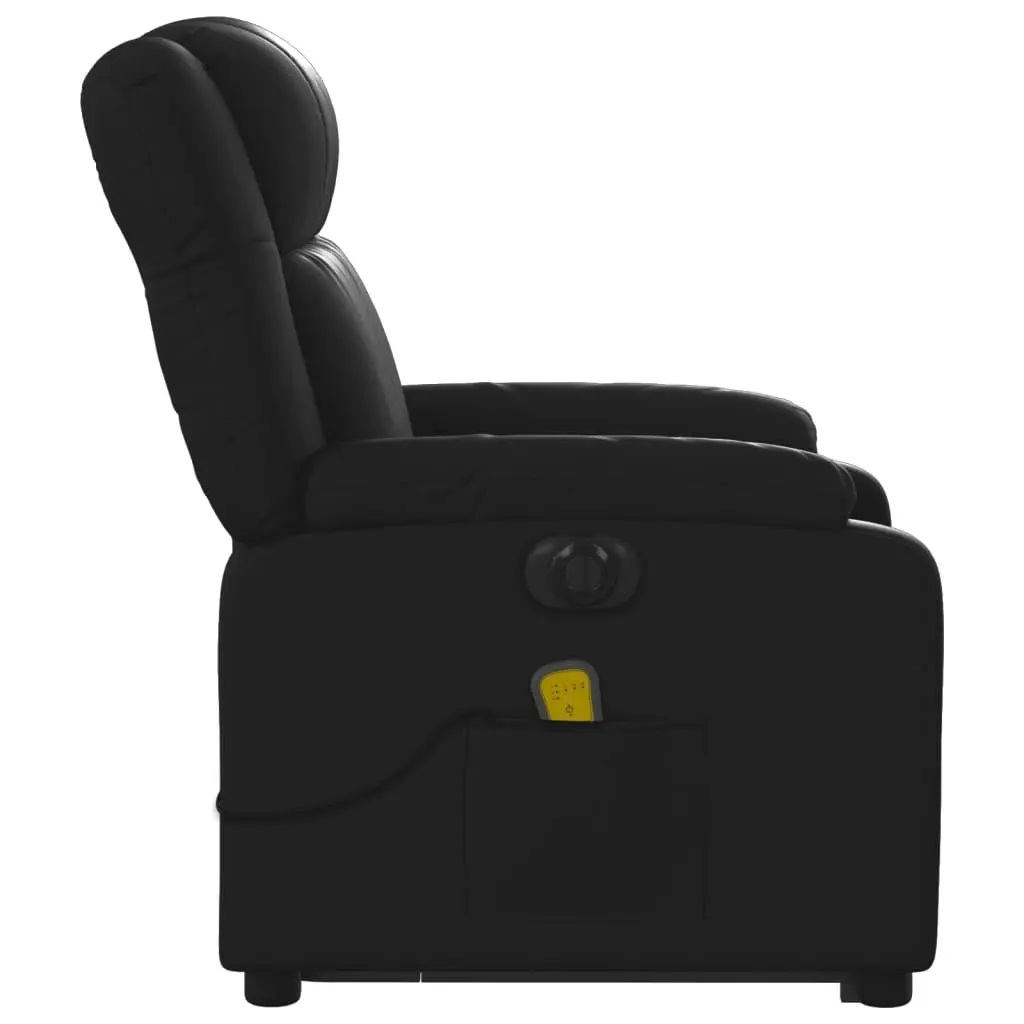 Electric Stand up Massage Recliner Chair Black Faux Leather 3205751