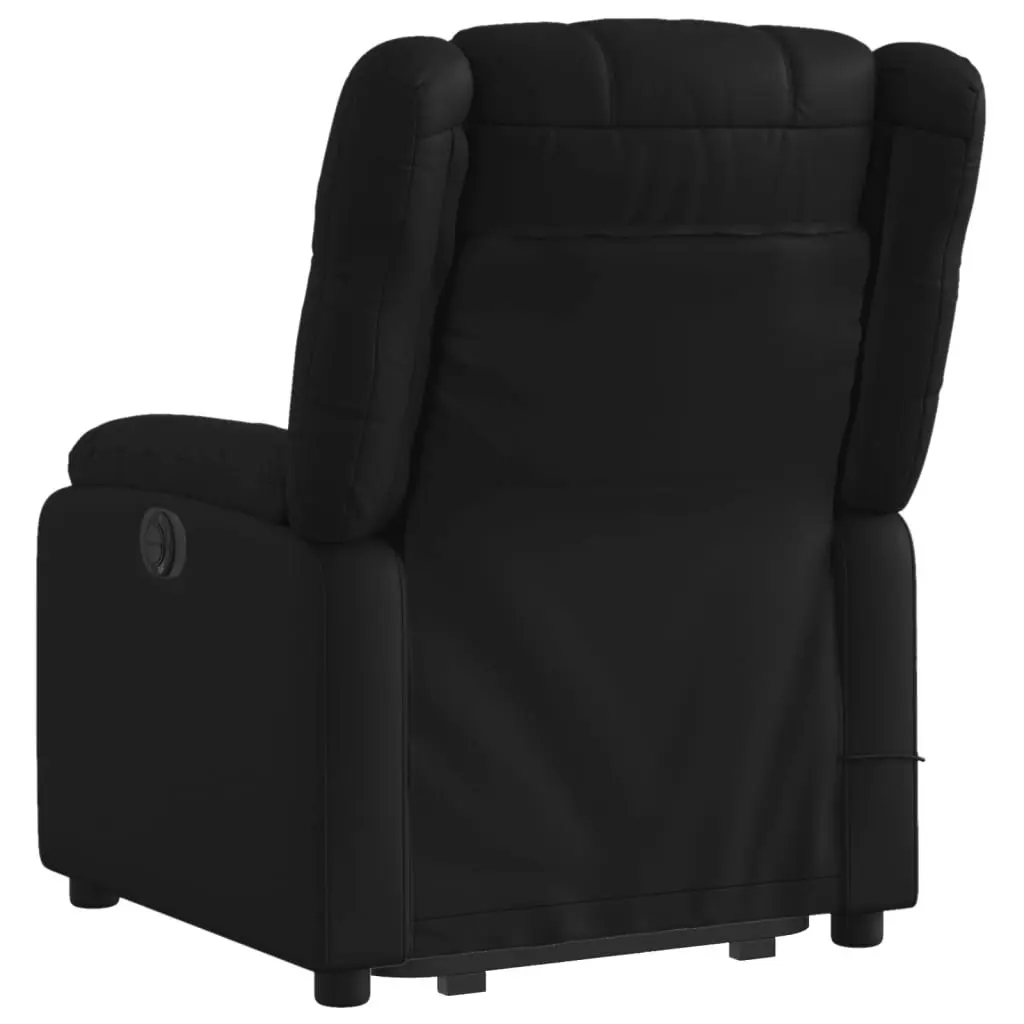 Electric Stand up Massage Recliner Chair Black Faux Leather 3205751