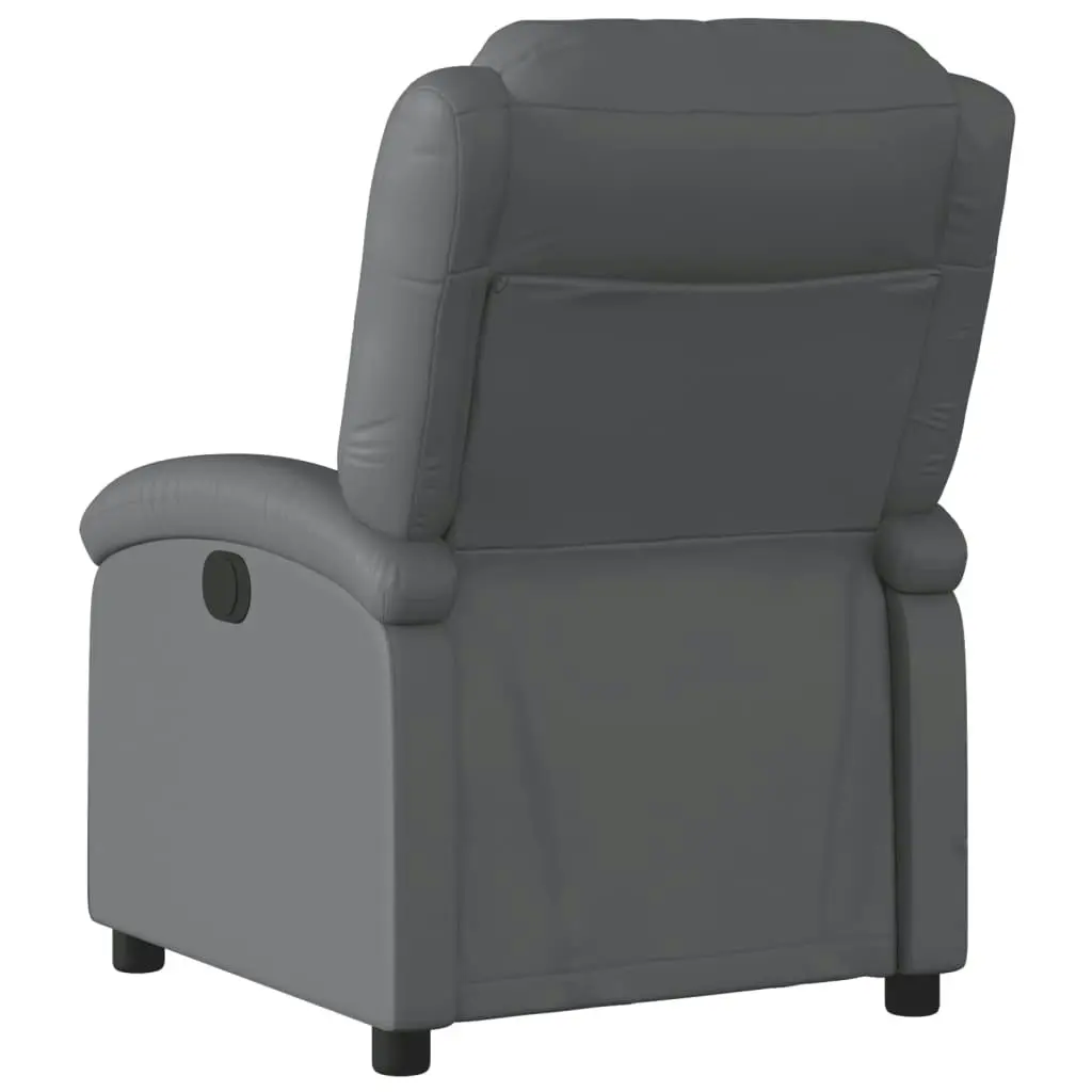 Electric Massage Recliner Chair Grey Faux Leather 3205455