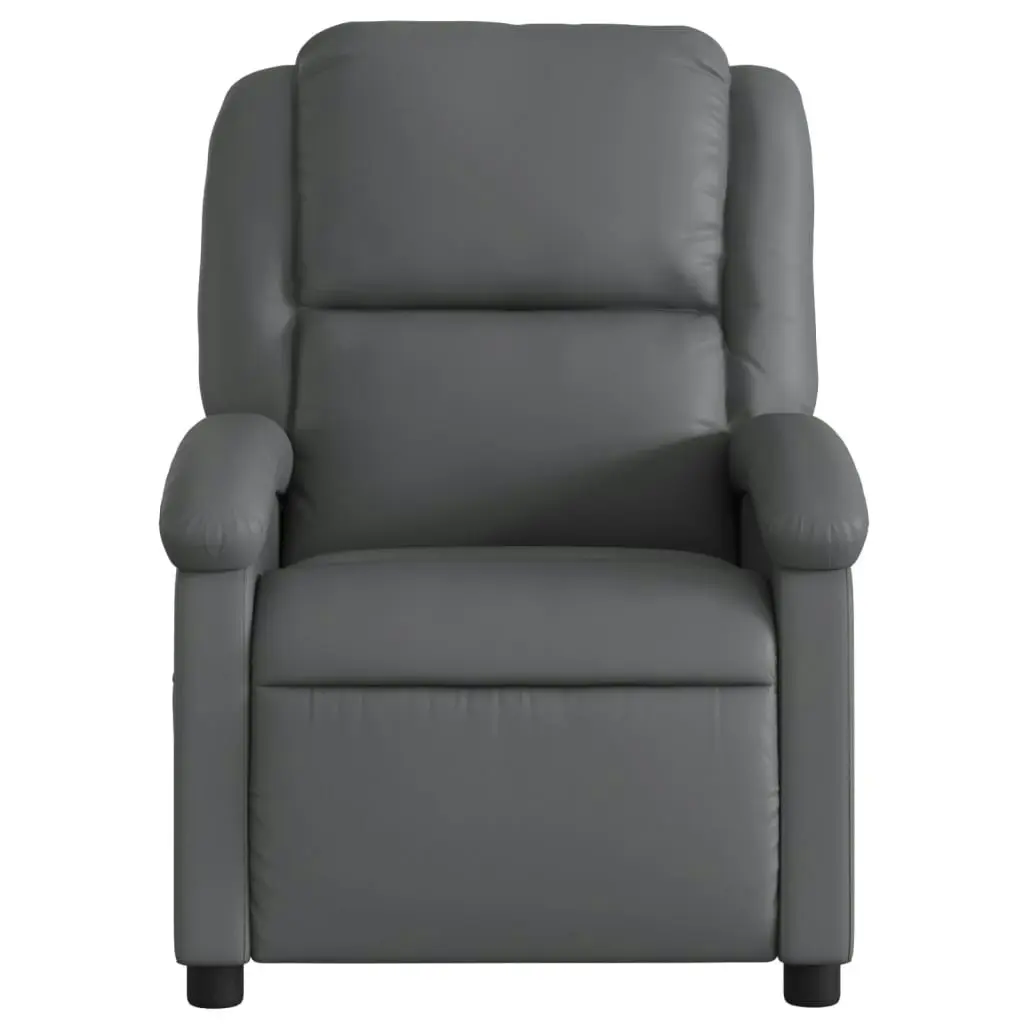 Electric Massage Recliner Chair Grey Faux Leather 3205455