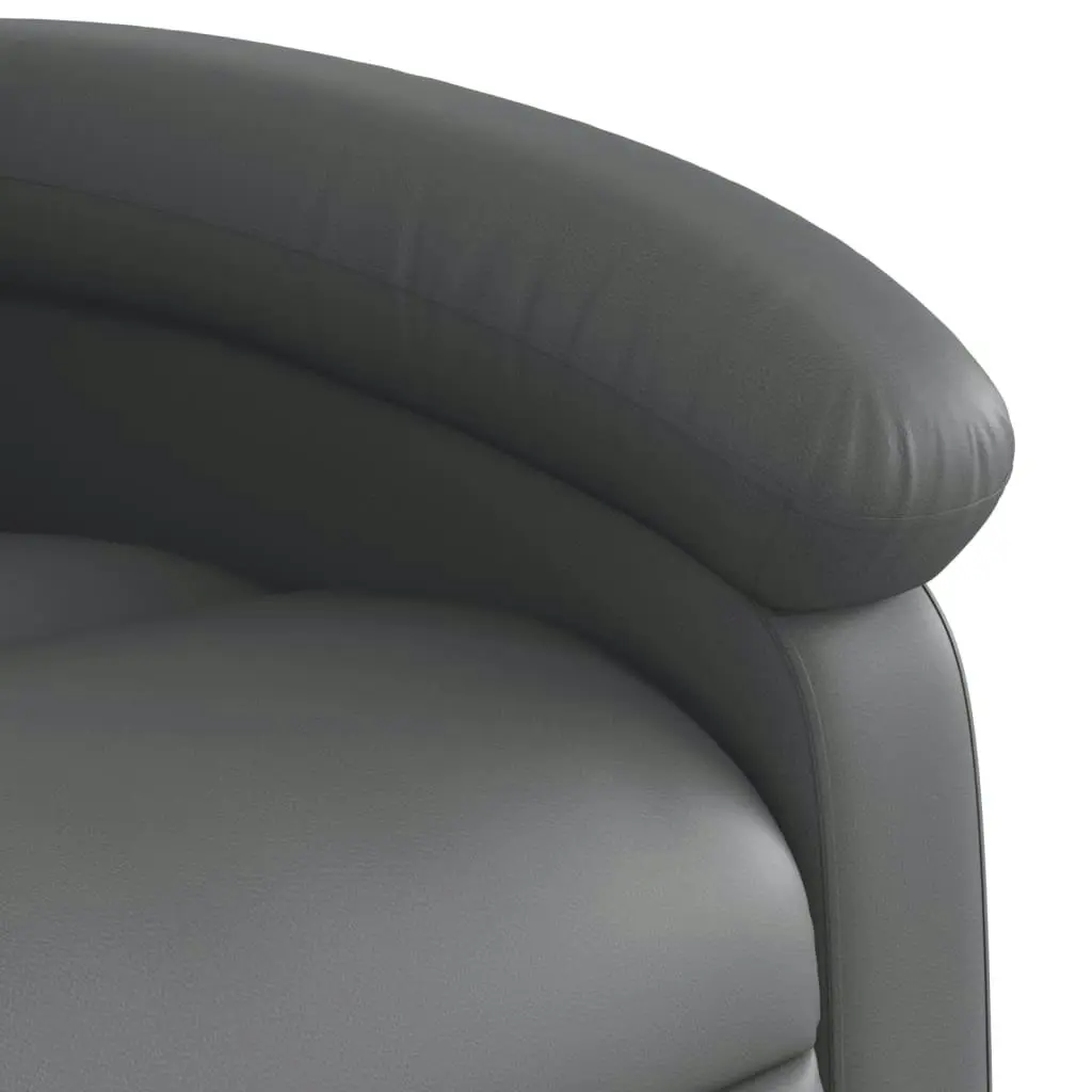 Electric Massage Recliner Chair Grey Faux Leather 3205455