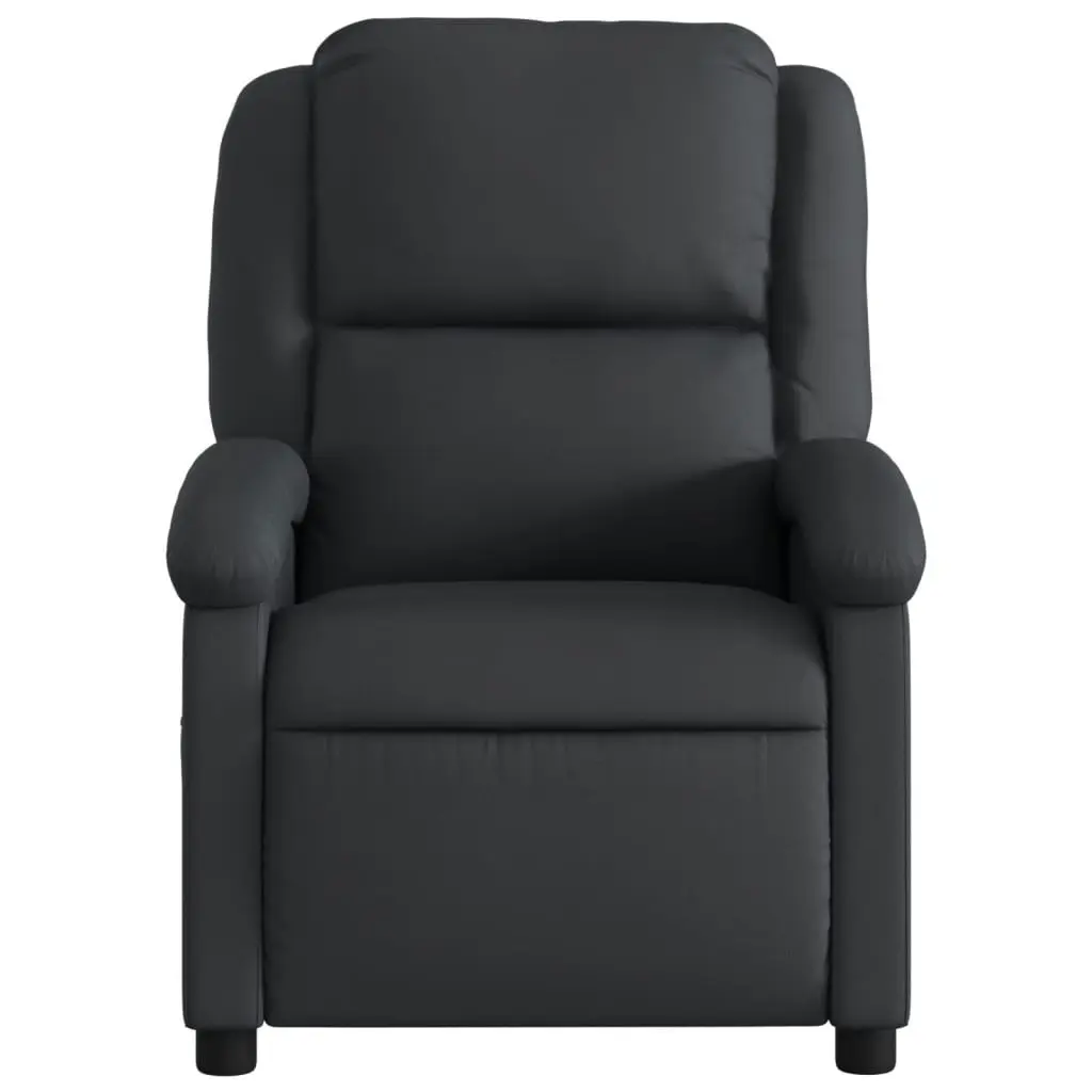 Electric Recliner Chair Black Real Leather 3205474