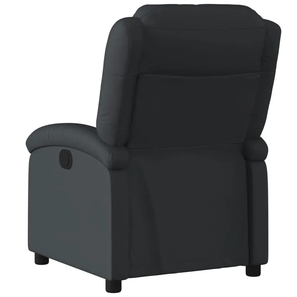 Electric Recliner Chair Black Real Leather 3205474