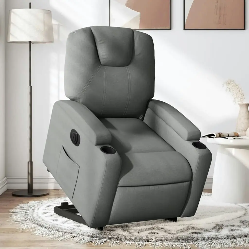 Electric Stand up Recliner Chair Dark Grey Fabric 3205533