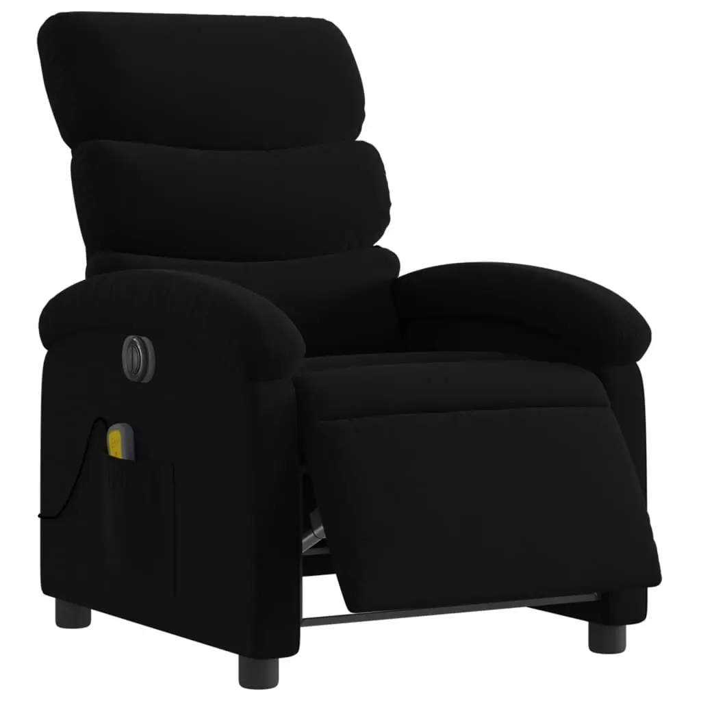 Electric Massage Recliner Chair Black Fabric 3205369