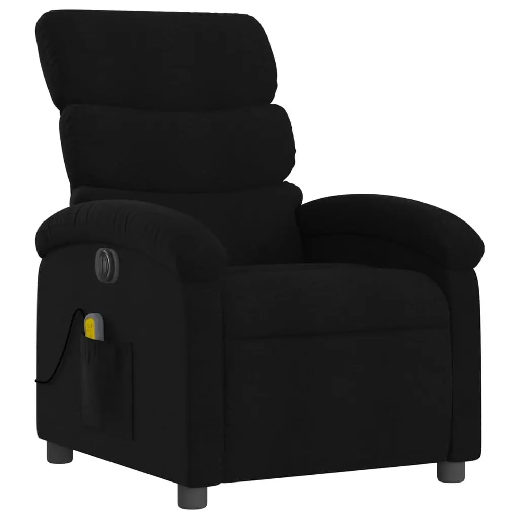 Electric Massage Recliner Chair Black Fabric 3205369