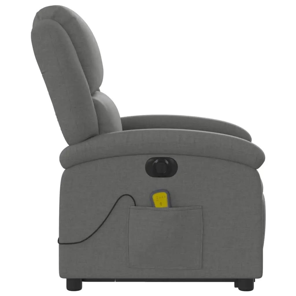 Electric Stand up Massage Recliner Chair Dark Grey Fabric 3205441