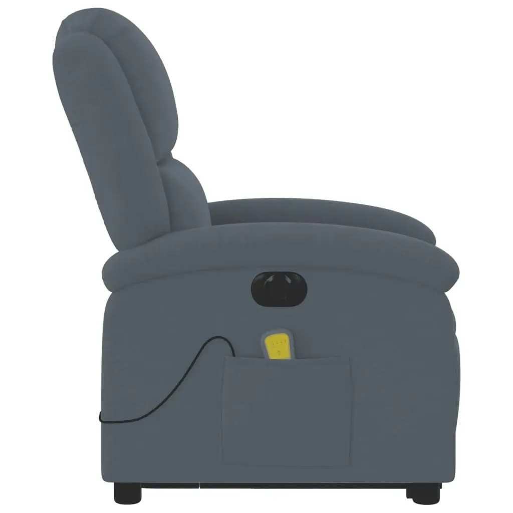 Electric Stand up Massage Recliner Chair Dark Grey Velvet 3205506