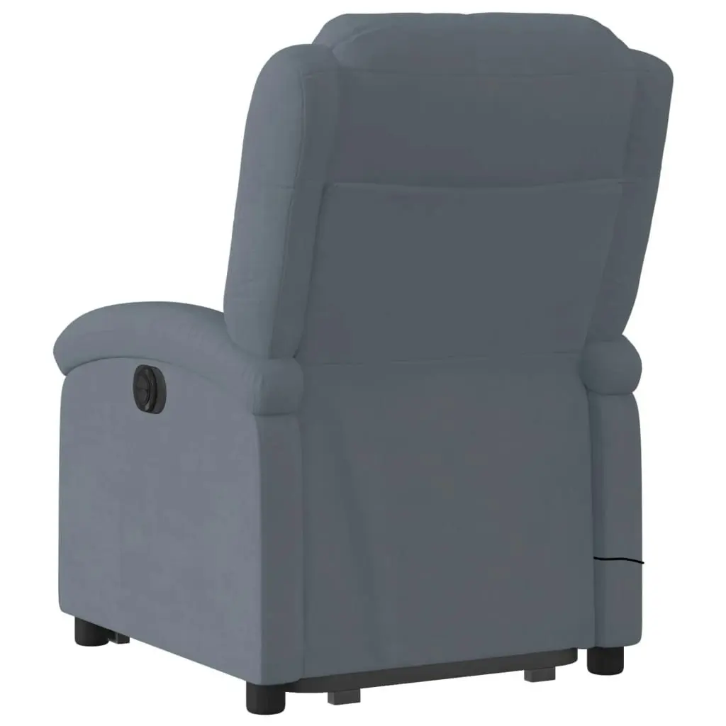 Electric Stand up Massage Recliner Chair Dark Grey Velvet 3205506