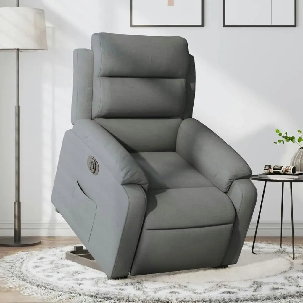 Electric Stand up Recliner Chair Dark Grey Fabric 3205739