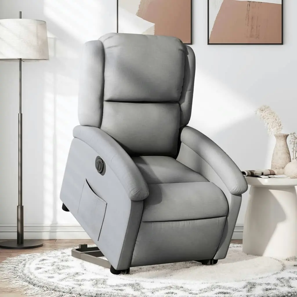 Electric Stand up Recliner Chair Light Grey Fabric 3205436