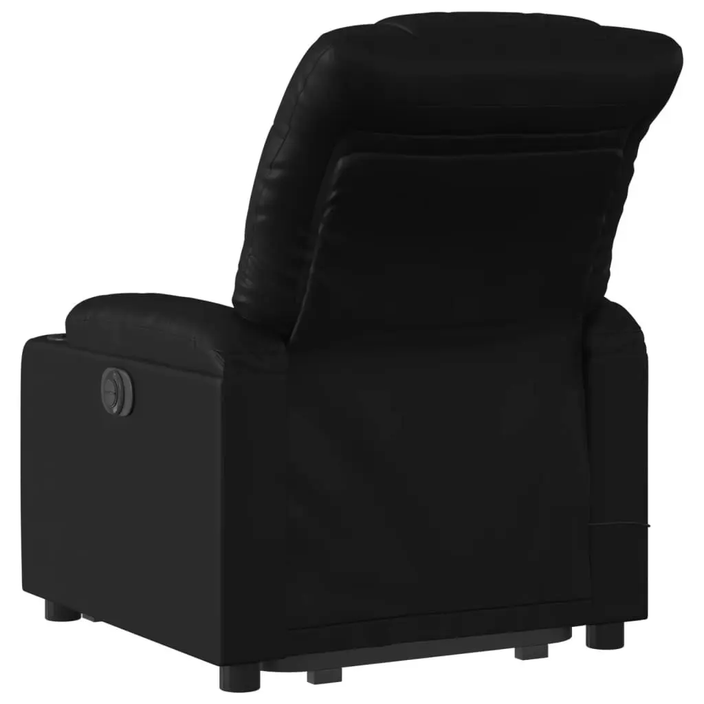 Electric Stand up Massage Recliner Chair Black Faux Leather 3206850