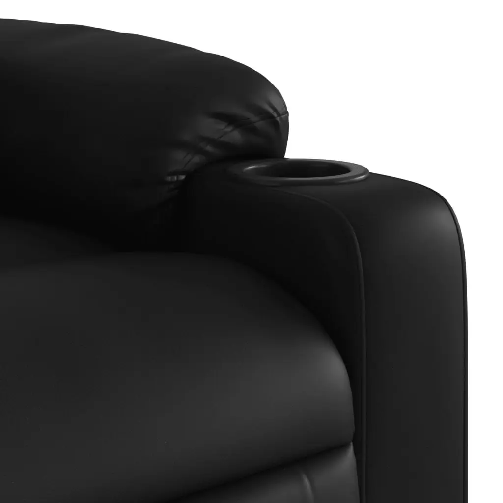 Electric Stand up Massage Recliner Chair Black Faux Leather 3206850