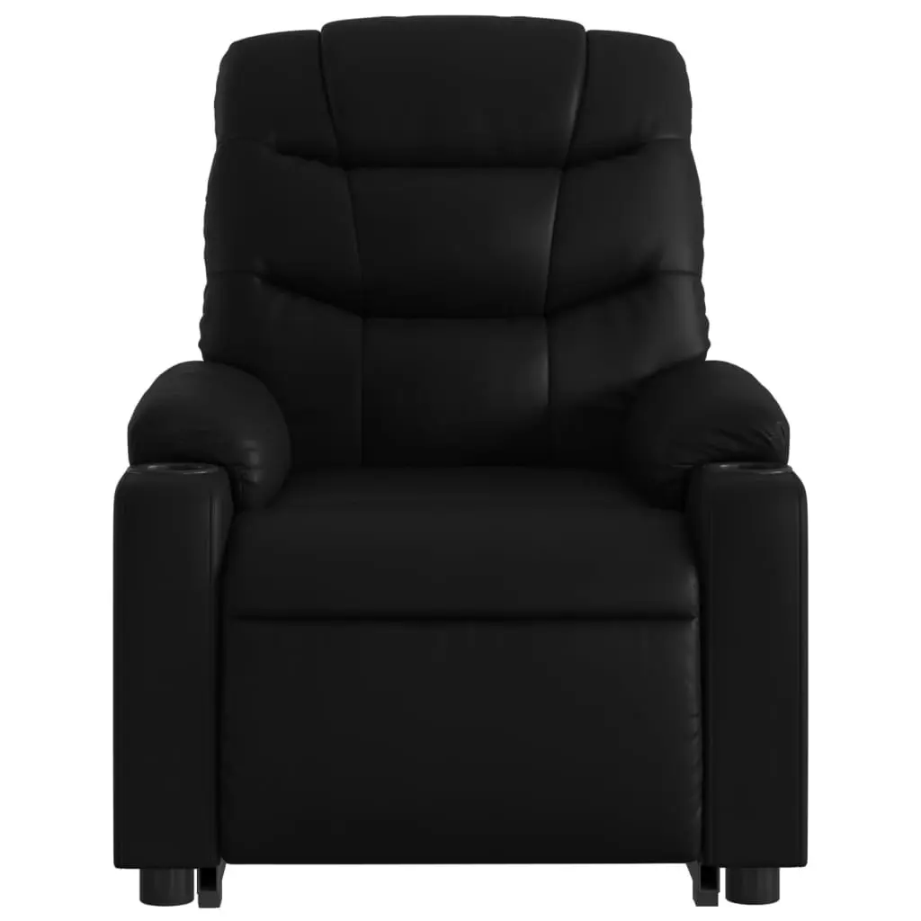 Electric Stand up Massage Recliner Chair Black Faux Leather 3206850