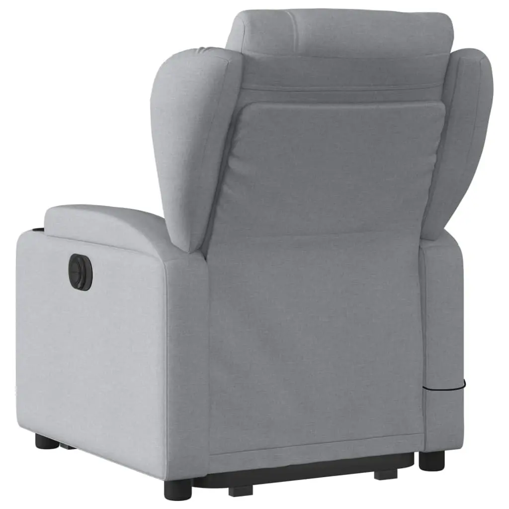 Electric Stand up Massage Recliner Chair Light Grey Fabric 3205592