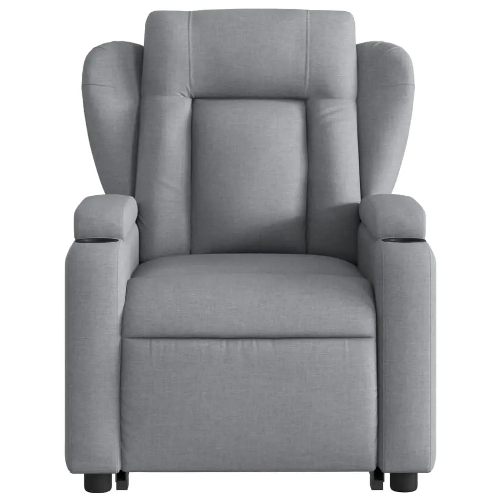 Electric Stand up Massage Recliner Chair Light Grey Fabric 3205592