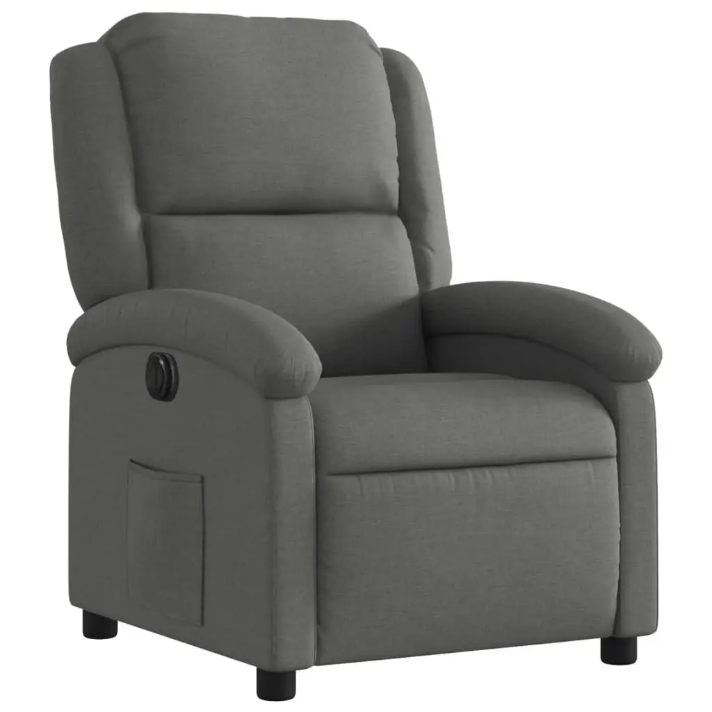 Electric Recliner Chair Dark Grey Fabric 3205421