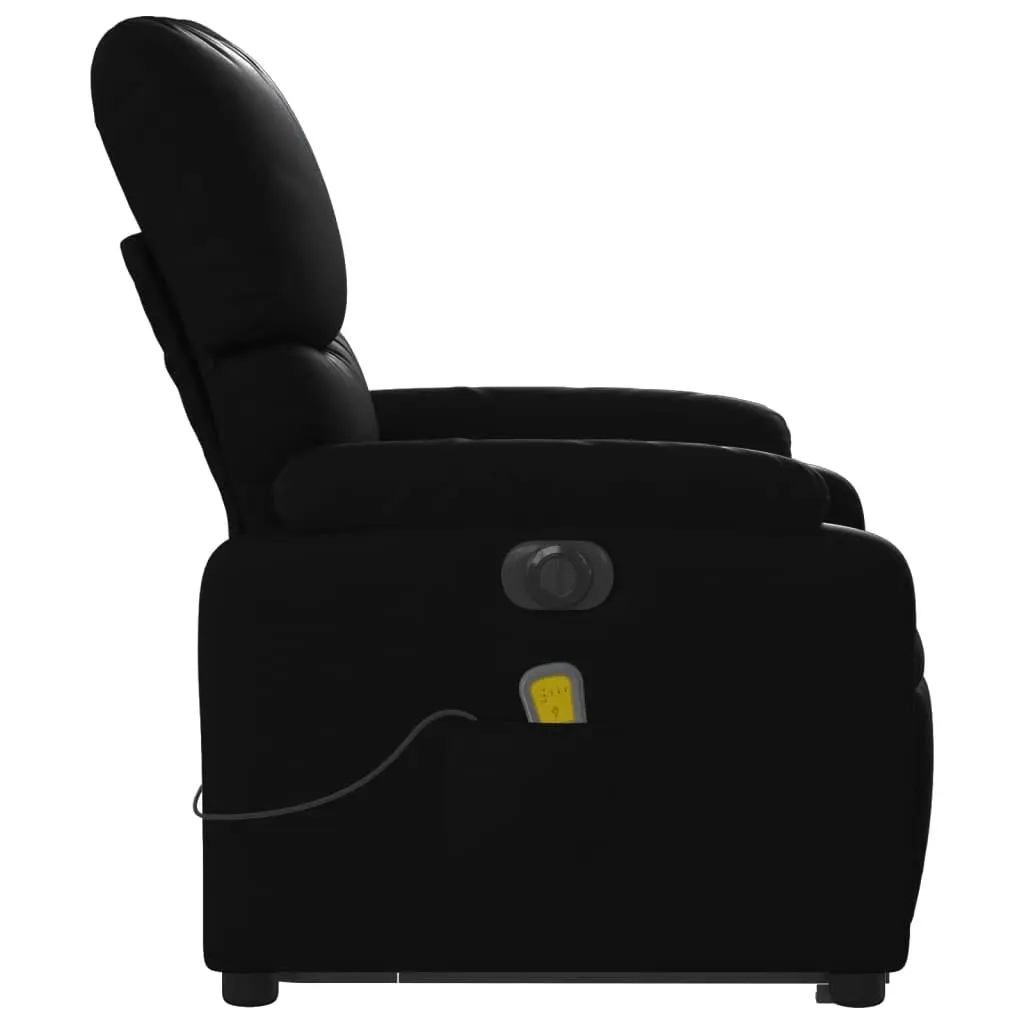 Electric Stand up Massage Recliner Chair Black Faux Leather 3205718