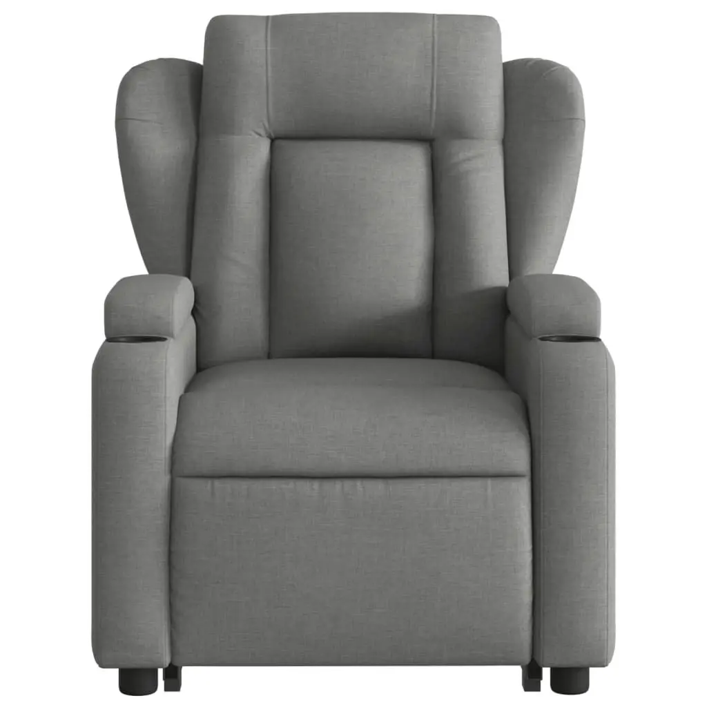 Electric Stand up Massage Recliner Chair Dark Grey Fabric 3205593