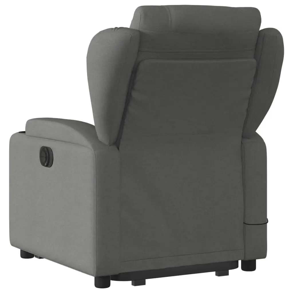 Electric Stand up Massage Recliner Chair Dark Grey Fabric 3205593