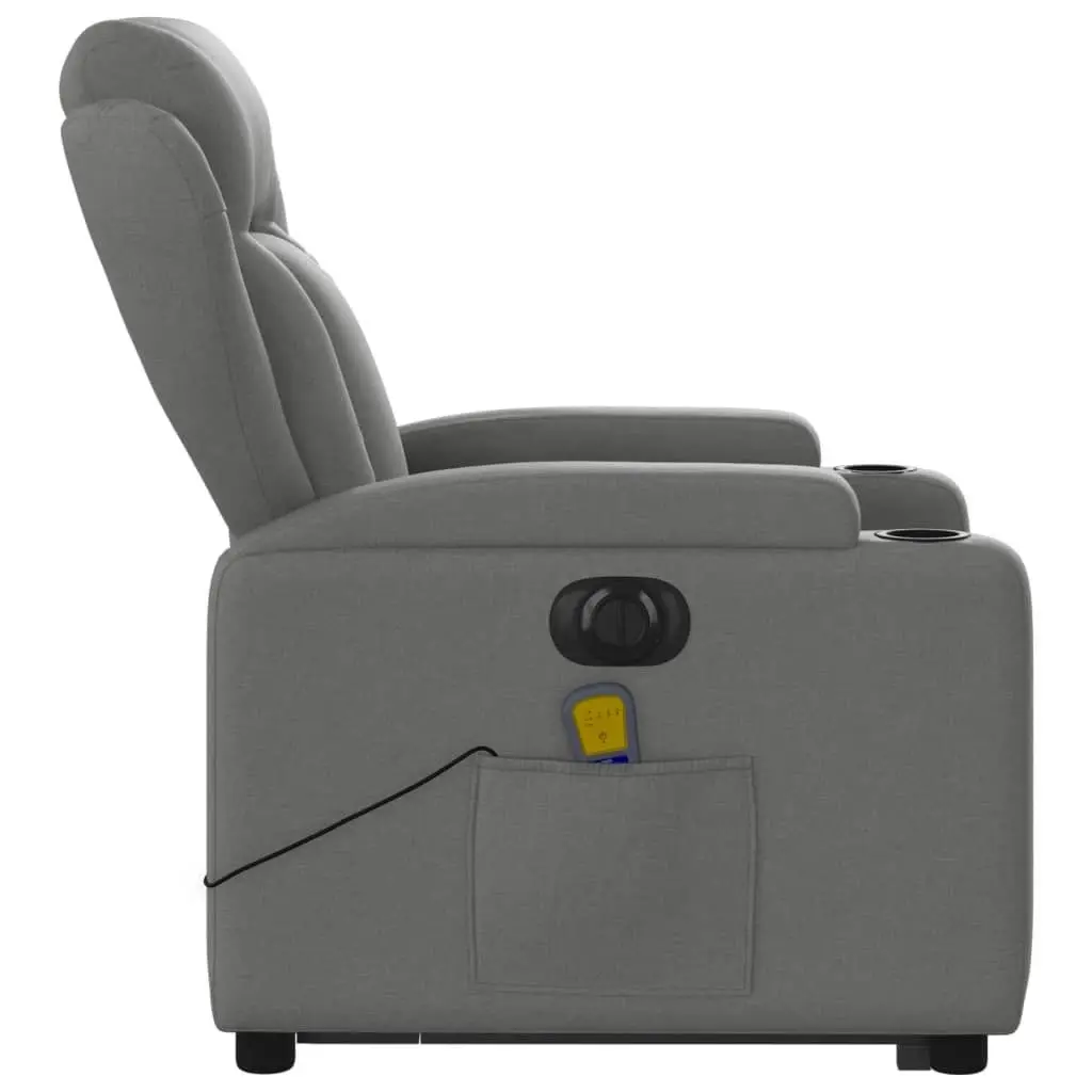 Electric Stand up Massage Recliner Chair Dark Grey Fabric 3205593