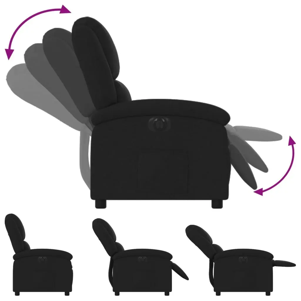 Electric Recliner Chair Black Fabric 3205422