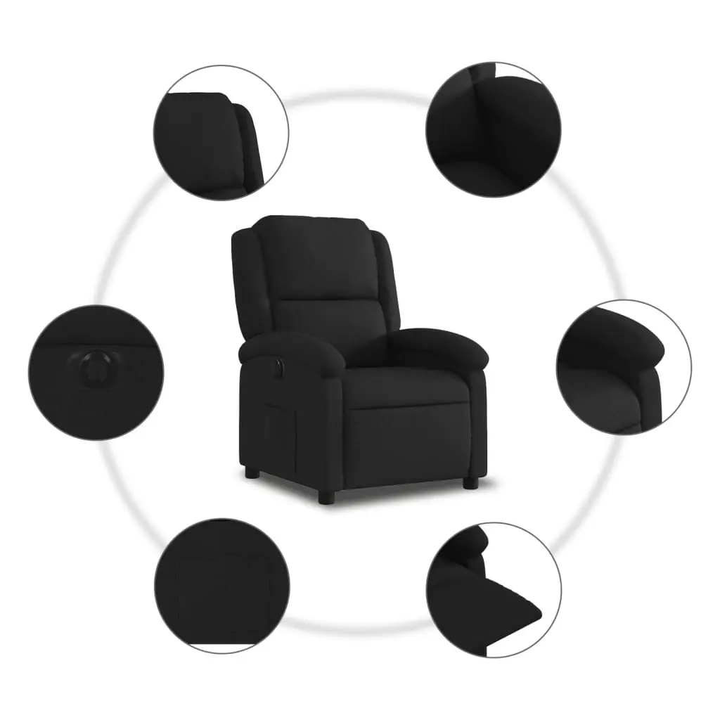 Electric Recliner Chair Black Fabric 3205422