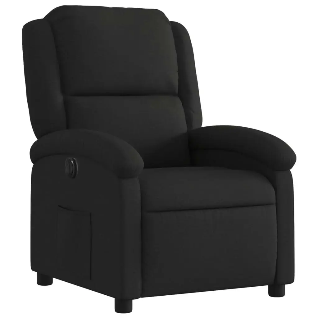 Electric Recliner Chair Black Fabric 3205422