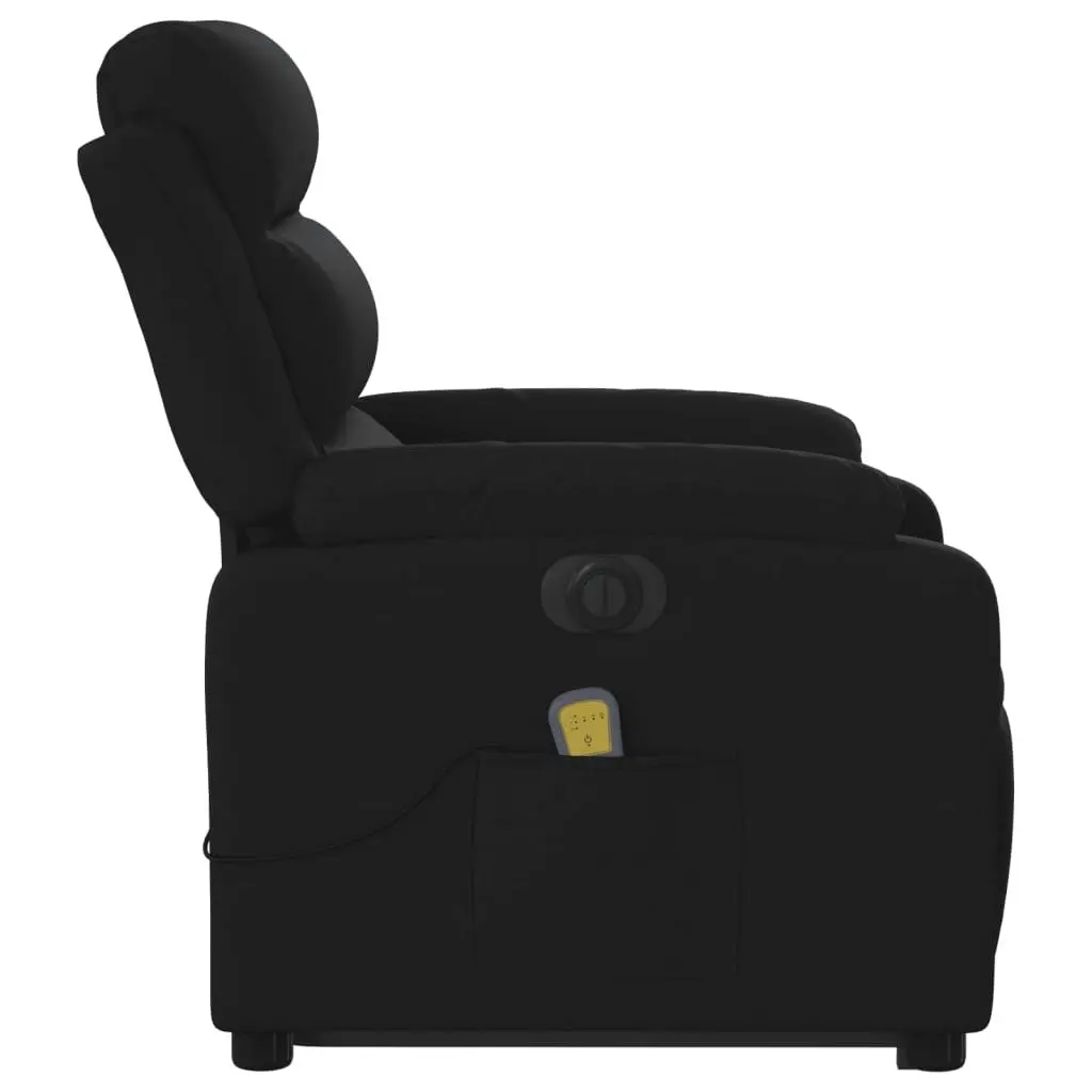 Electric Stand up Massage Recliner Chair Black Fabric 3205743