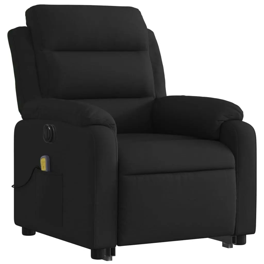 Electric Stand up Massage Recliner Chair Black Fabric 3205743