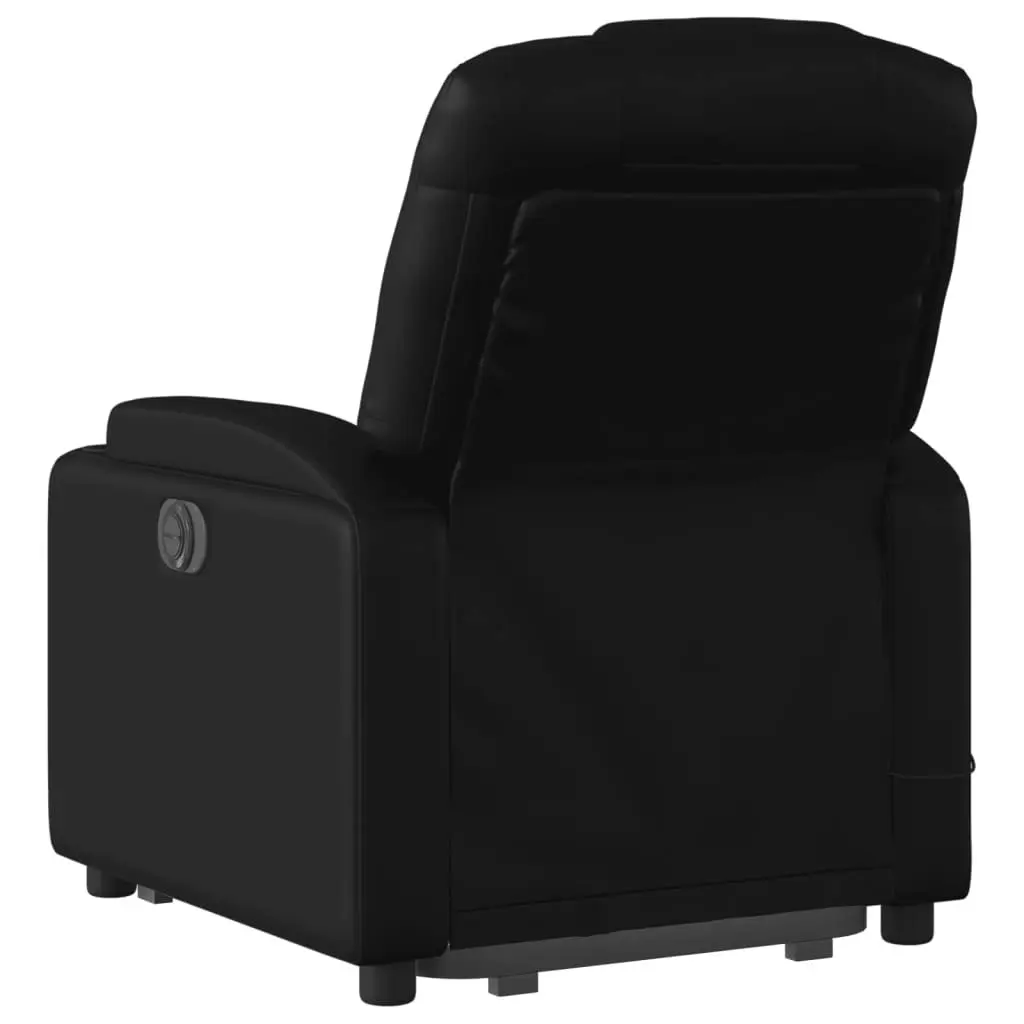 Electric Stand up Massage Recliner Chair Black Faux Leather 3205561