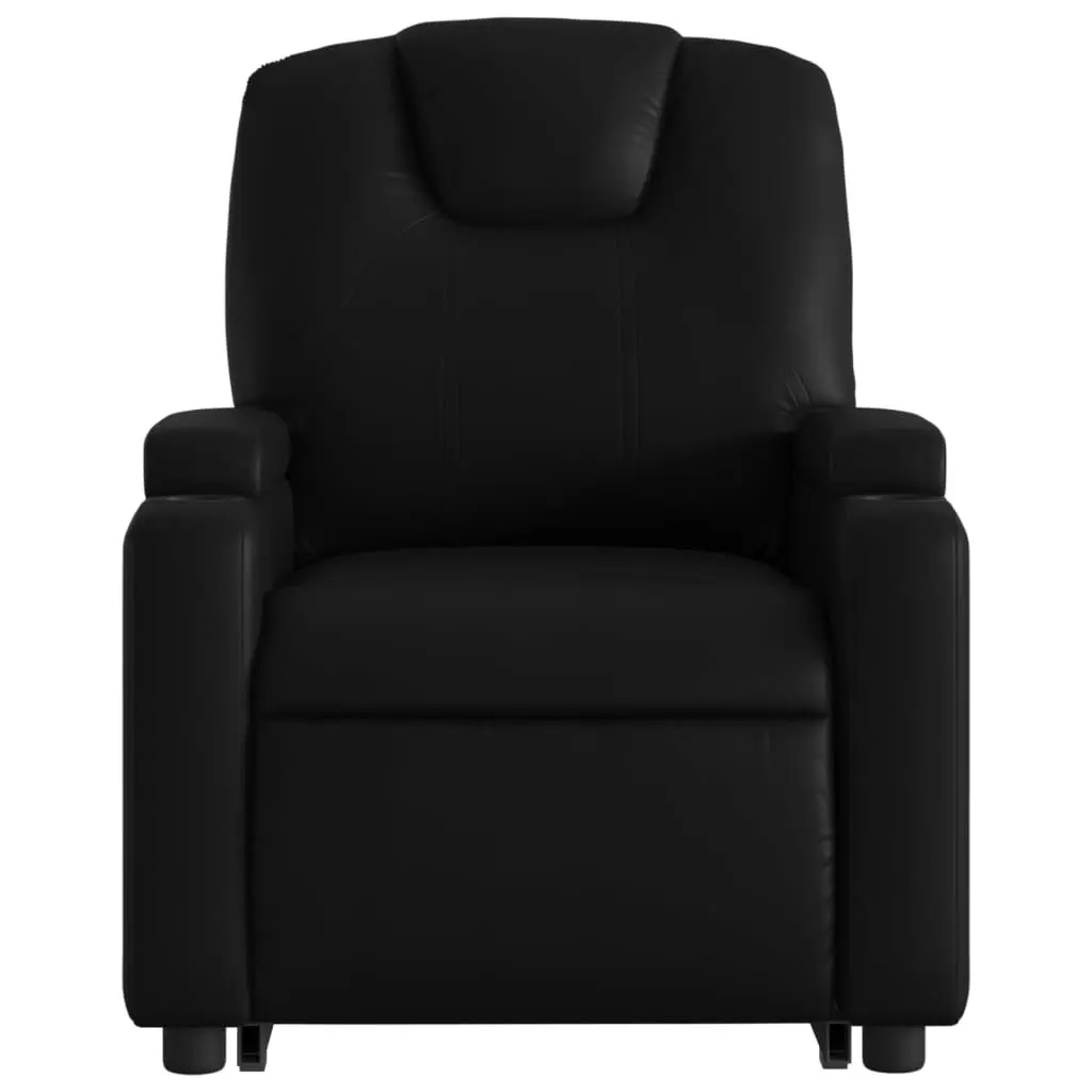 Electric Stand up Massage Recliner Chair Black Faux Leather 3205561