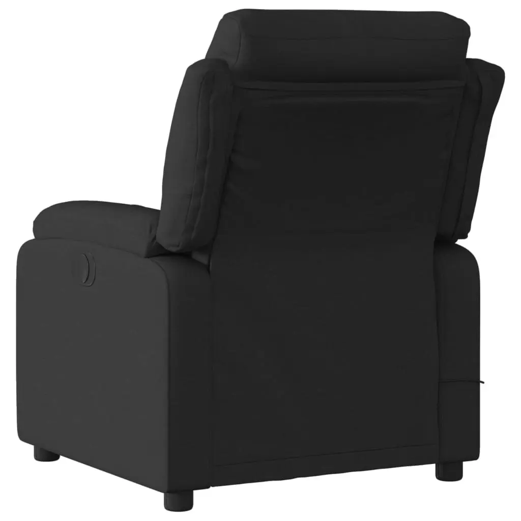 Electric Massage Recliner Chair Black Fabric 3205731