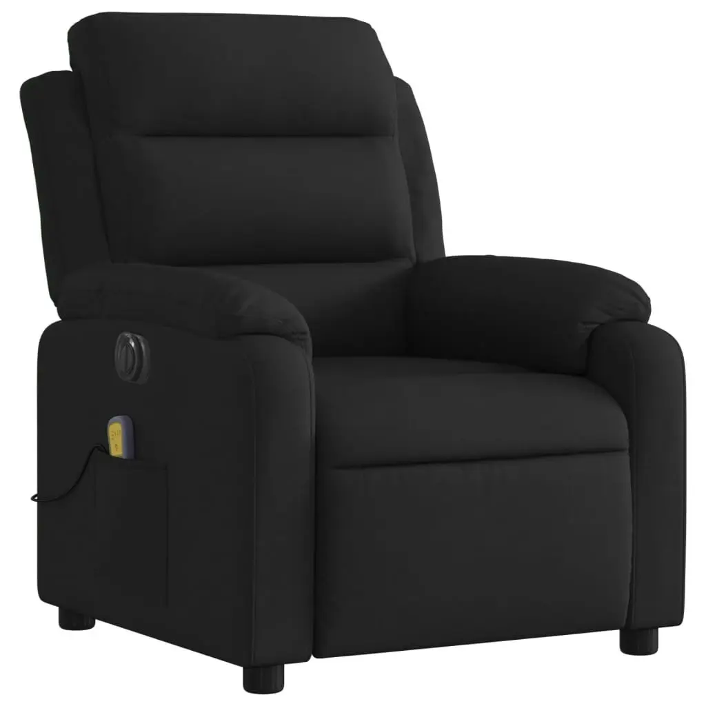 Electric Massage Recliner Chair Black Fabric 3205731