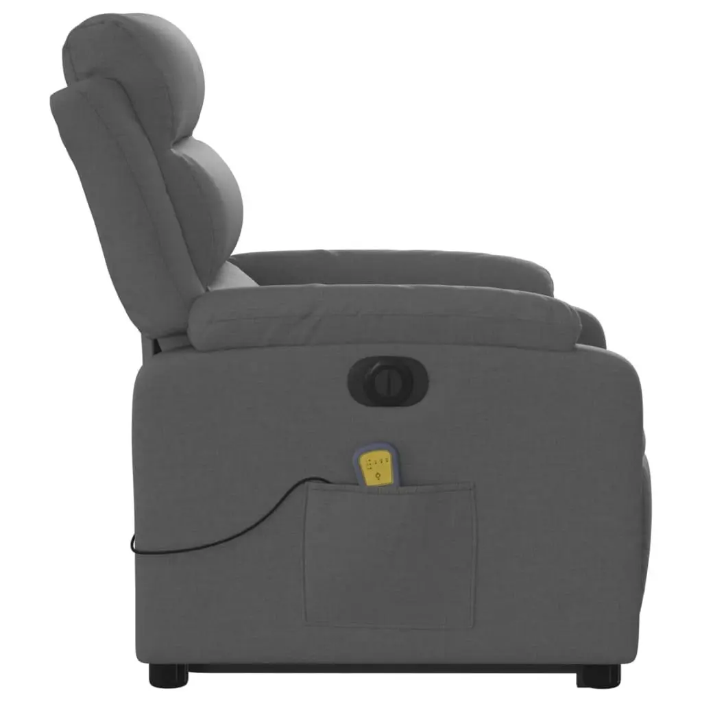 Electric Stand up Massage Recliner Chair Dark Grey Fabric 3205742