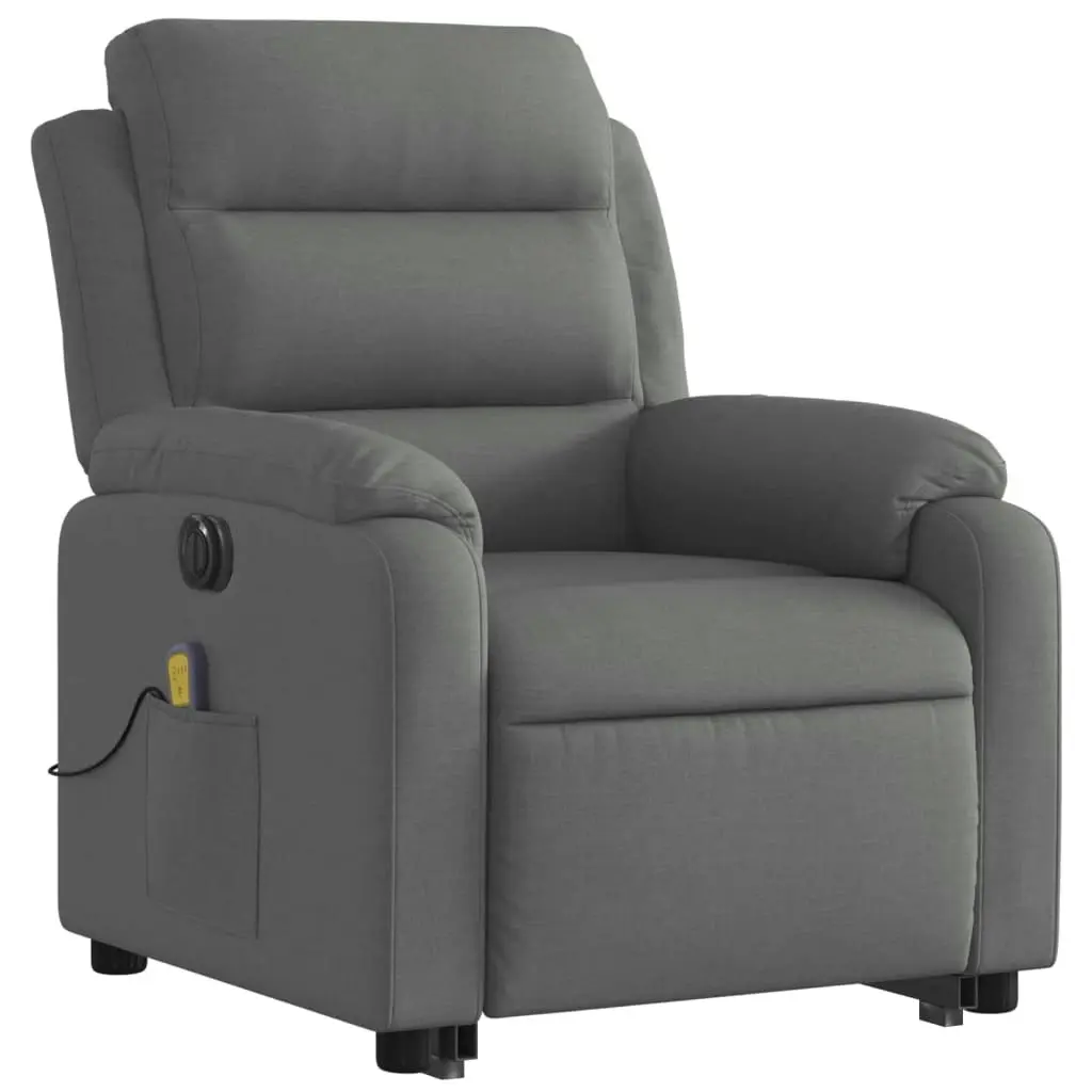 Electric Stand up Massage Recliner Chair Dark Grey Fabric 3205742