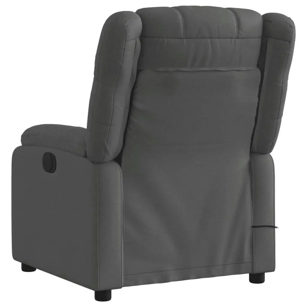 Electric Massage Recliner Chair Dark Grey Fabric 3205756