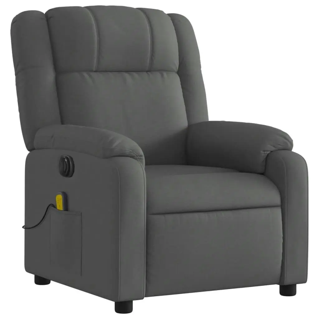 Electric Massage Recliner Chair Dark Grey Fabric 3205756