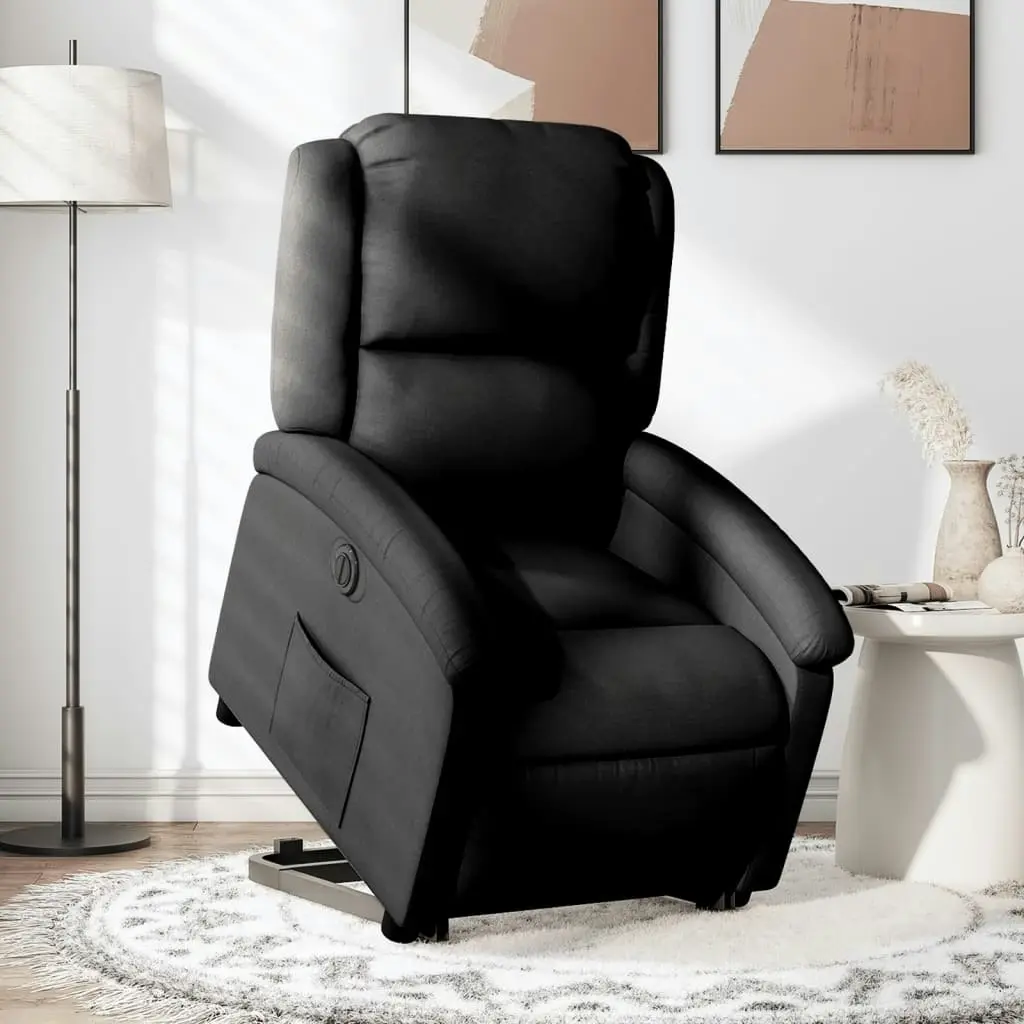 Electric Stand up Recliner Chair Black Fabric 3205438